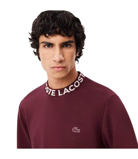 Sweat Style Logo Homme Rouge Bordeaux Lacoste