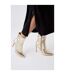 Faith Womens/Ladies Madison Pointed Stiletto Heel Ankle Boots (Beige) - UTDP4113