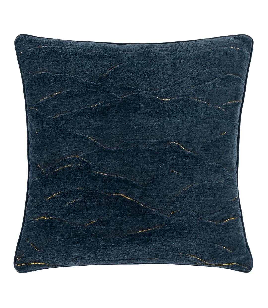 Stratus piping detail jacquard cushion cover 45cm x 45cm navy Paoletti-1
