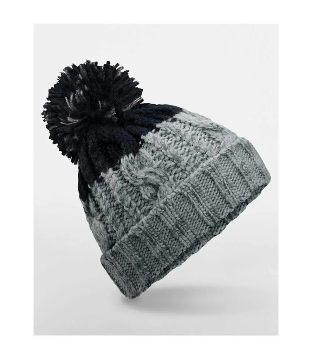 Bonnet Apres Adulte Gris Clair Noir Beechfield-2