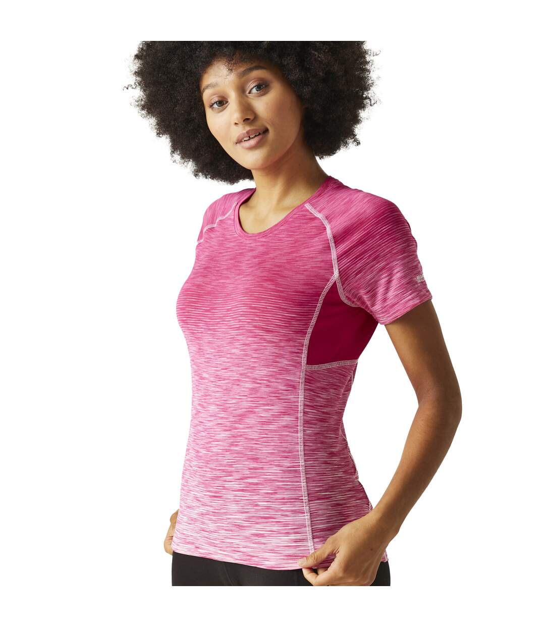 T-shirt femme rose fluo Regatta-4