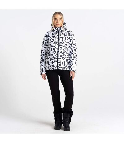 Womens/ladies Society Graffiti Padded Jacket Black White Dare 2B