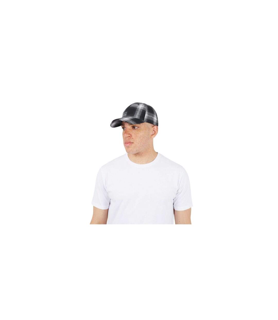 Casquette De Baseball Décontracté Motif/style Motif Écossais Homme Noir Blanc À Carreaux Brave Soul-1