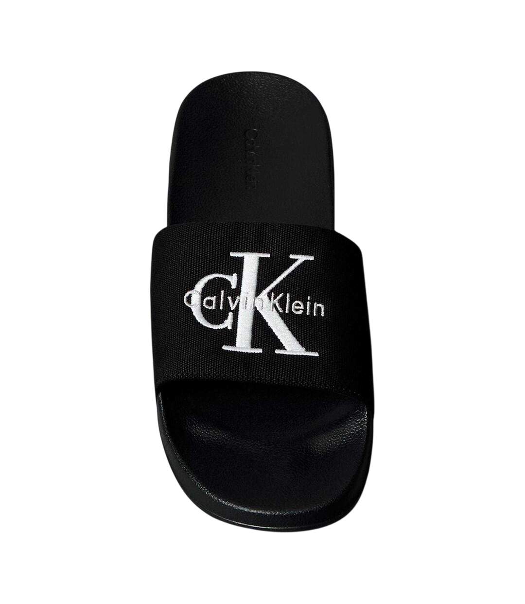 Mens Essential Flat Sliders Triple Black Calvin Klein-4