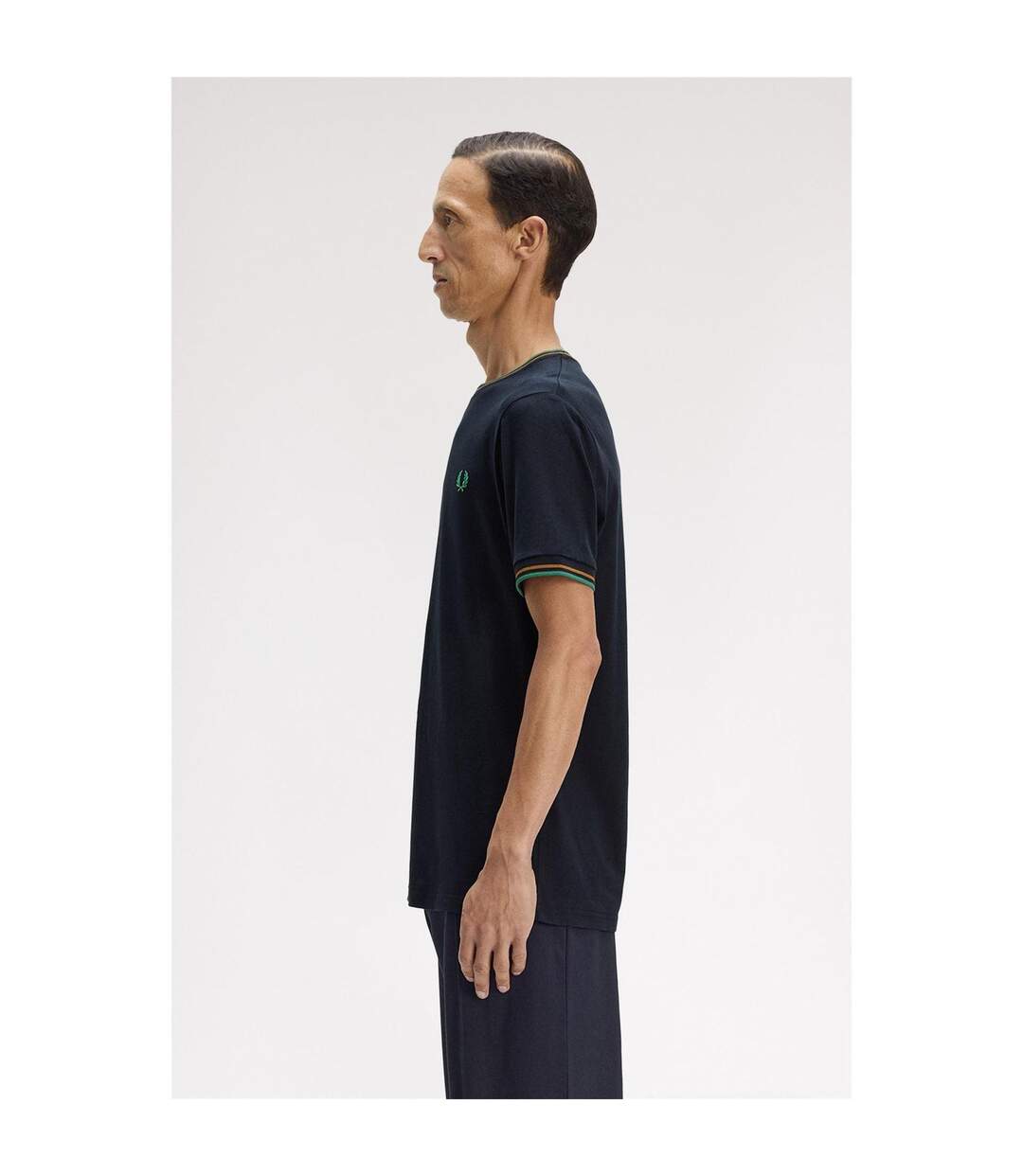 Mens Tipped T-shirt Dark Caramel Fred Perry-4