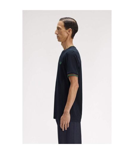 Mens Tipped T-shirt Dark Caramel Fred Perry