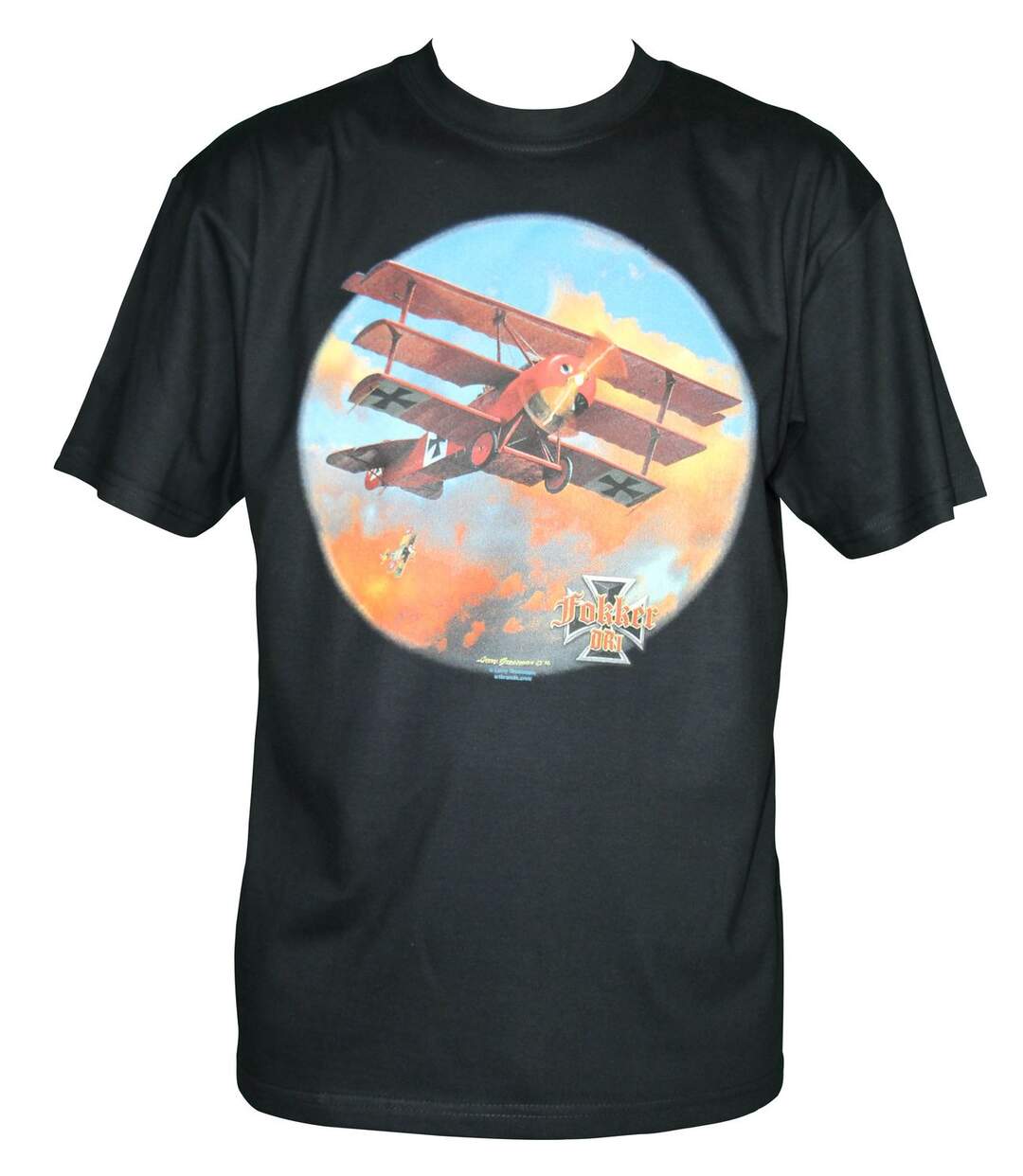 T-shirt homme manches courtes - Avion Fokker USA - 11213 - noir