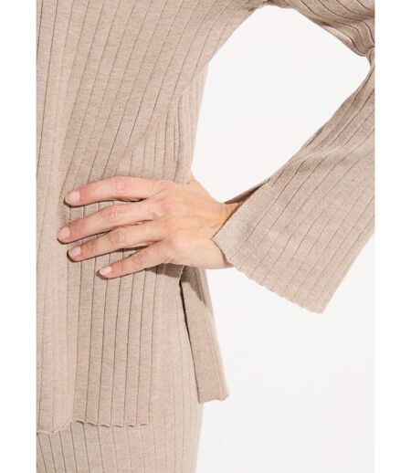 Pull confort avec maille cotes plates