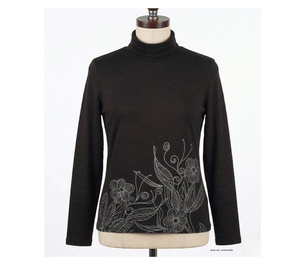 OGALO SH1005 – Sous-pull col roulé noir en coton stretch pour un confort et une élégance au quotidien-3