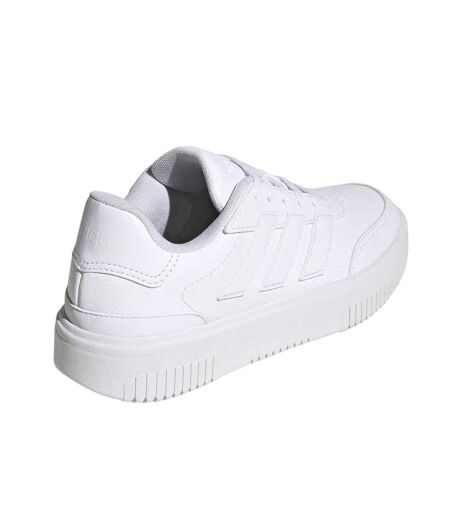 Womens/ladies Courtblock Platform Trainers White Adidas