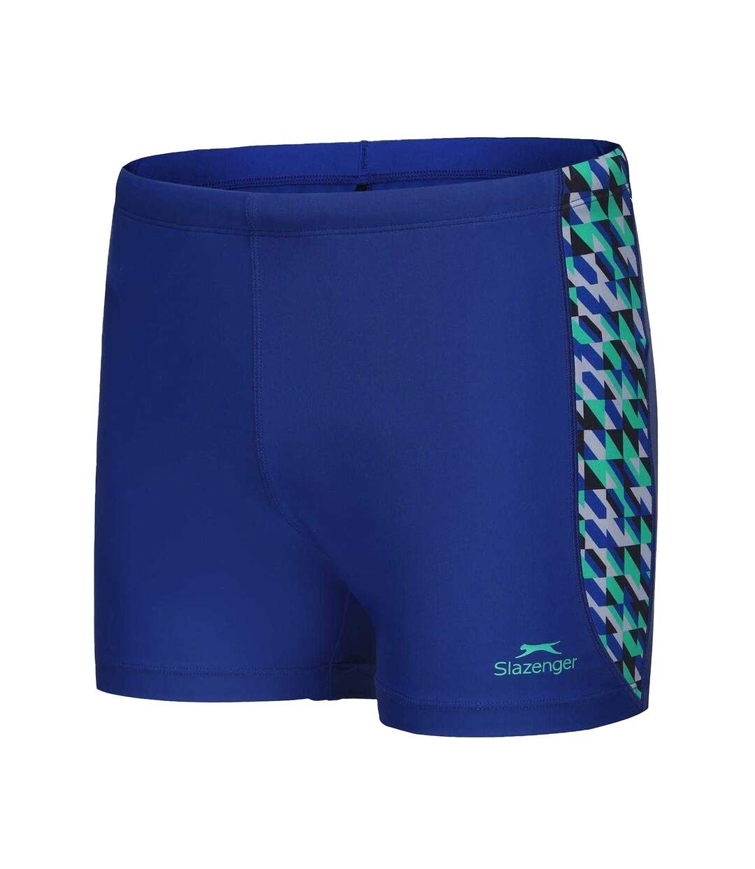 Mens Geometric Pattern Swimming Trunks Blue Slazenger-1