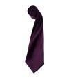Premier Mens Plain Satin Tie (Narrow Blade) (Aubergine) (One Size)