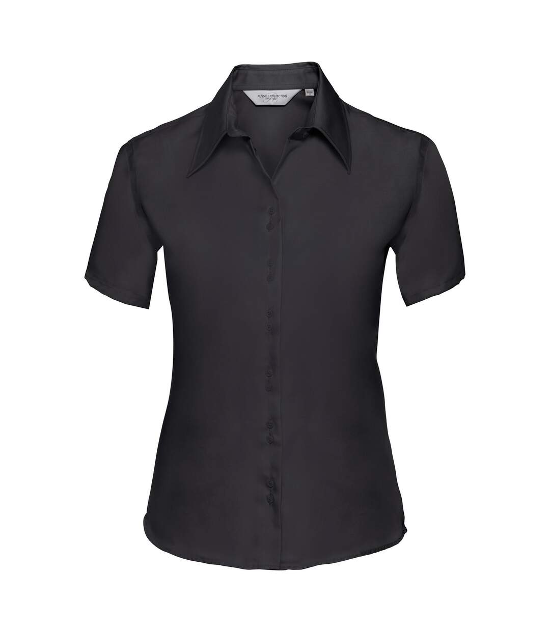 Collection Chemisier À Manches Courtes Sans Repassage Femme Noir Russell-1
