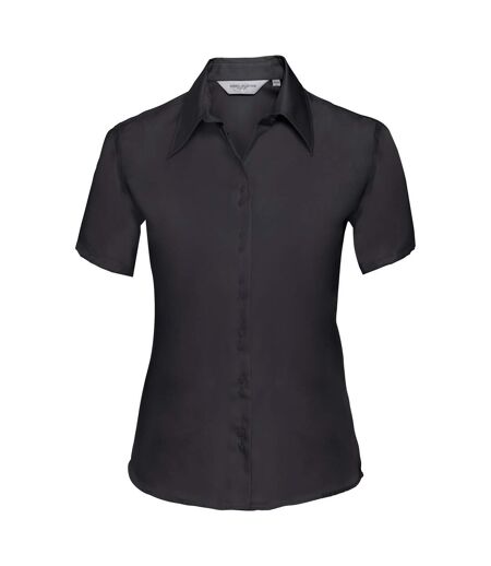 Collection Chemisier À Manches Courtes Sans Repassage Femme Noir Russell