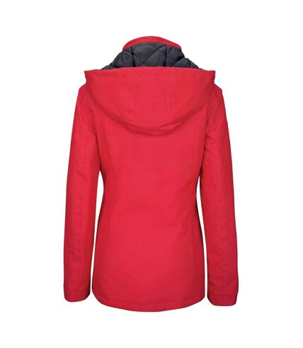 Kariban Womens/Ladies Hooded Parka Jacket (Red)