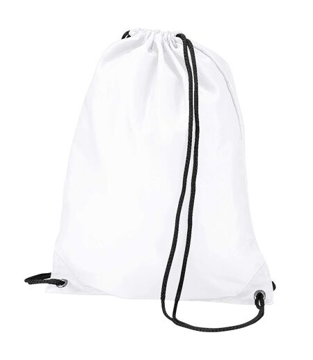 BagBase Budget Water Resistant Sports Gymsac Drawstring Bag (11L) (Pack of 2) (White) (One Size) - UTRW6865
