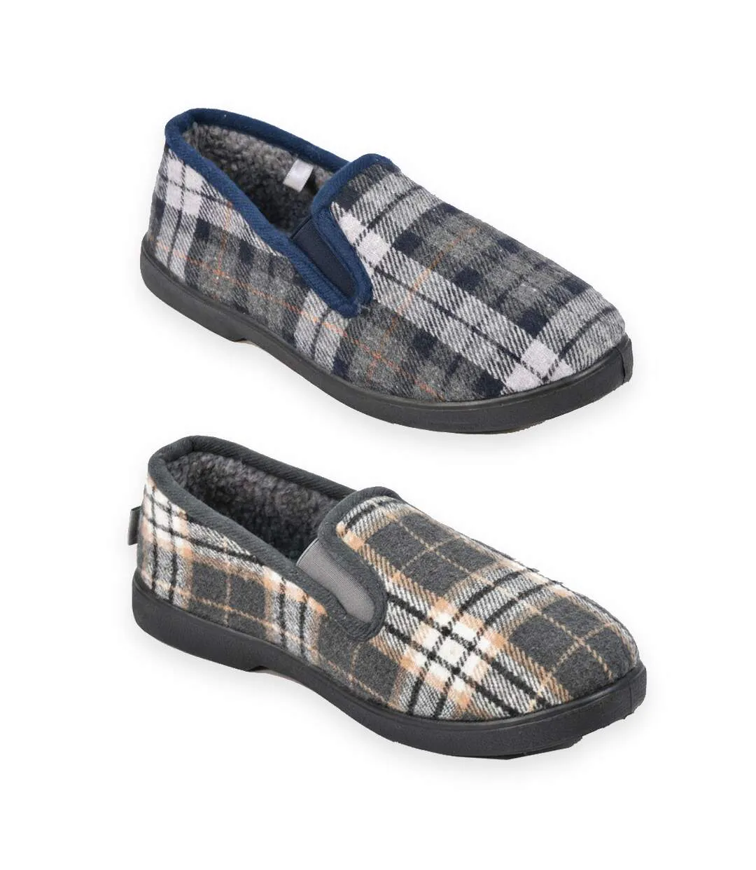 OZABI Pantoufles Charentaises Homme Pack de 2 Paires Semelle Antidérapante-1