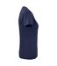 Womens/ladies V Neck T-shirt Navy Printer-4