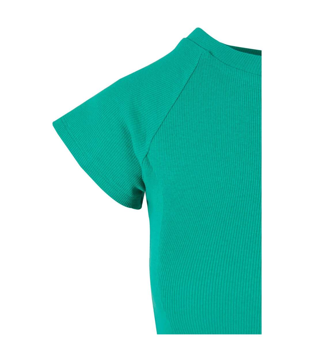 Womens/ladies Ribbed Skater Dress Fern Green Urban Classics-3