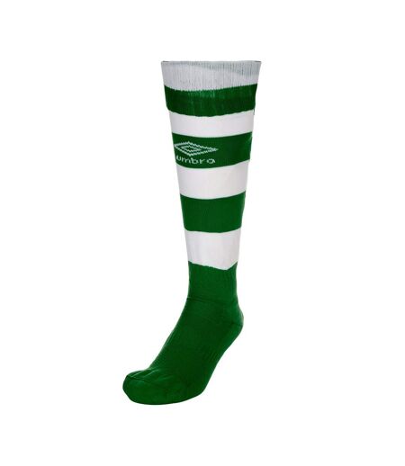 Mens hooped sock leg emerald/white Umbro