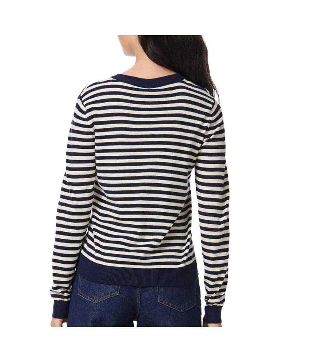 Gilet bleu/blanc femme pieces nora-2