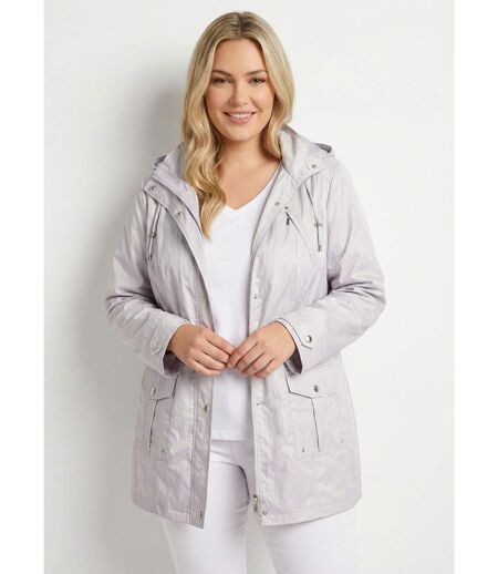 Parka zippée pressionnée, effet satiné