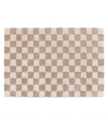 Tapis Déco Shaggy Damero 160x230cm Naturel