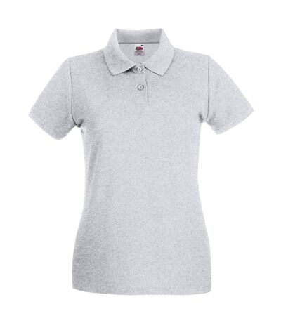 Polo premium femme gris chiné Fruit of the Loom Fruit of the Loom