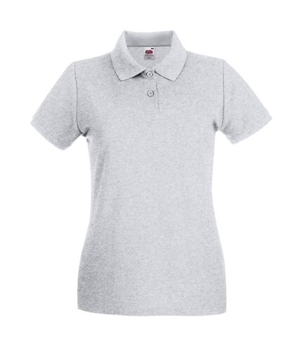 Polo premium femme gris chiné Fruit of the Loom