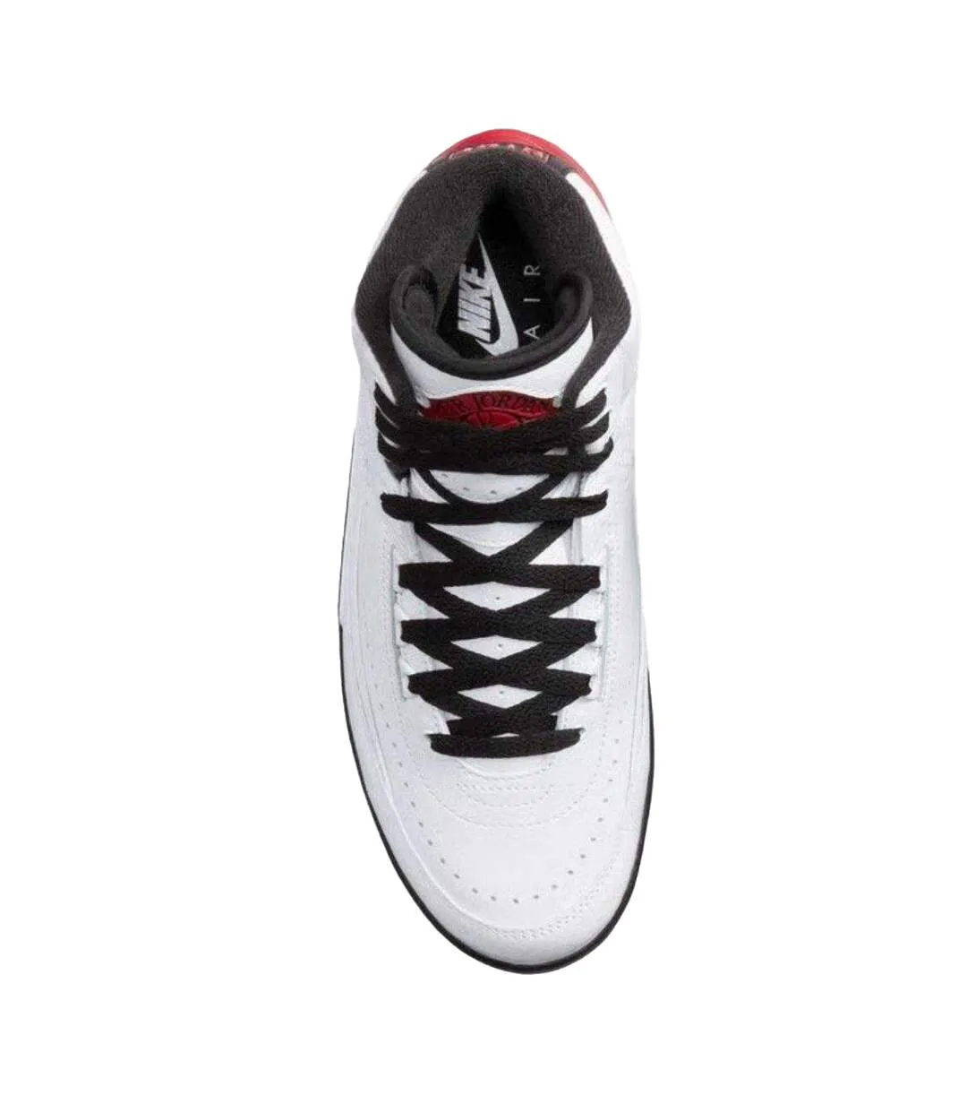 Mens Air Jordan 2 Retro Leather Trainers White Red Nike-4