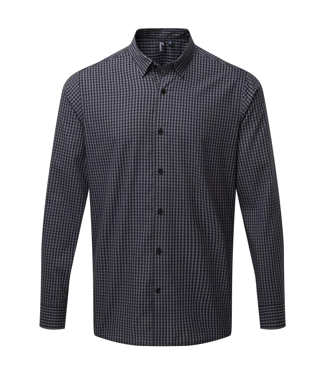 Chemise maxton homme gris acier / noir Premier