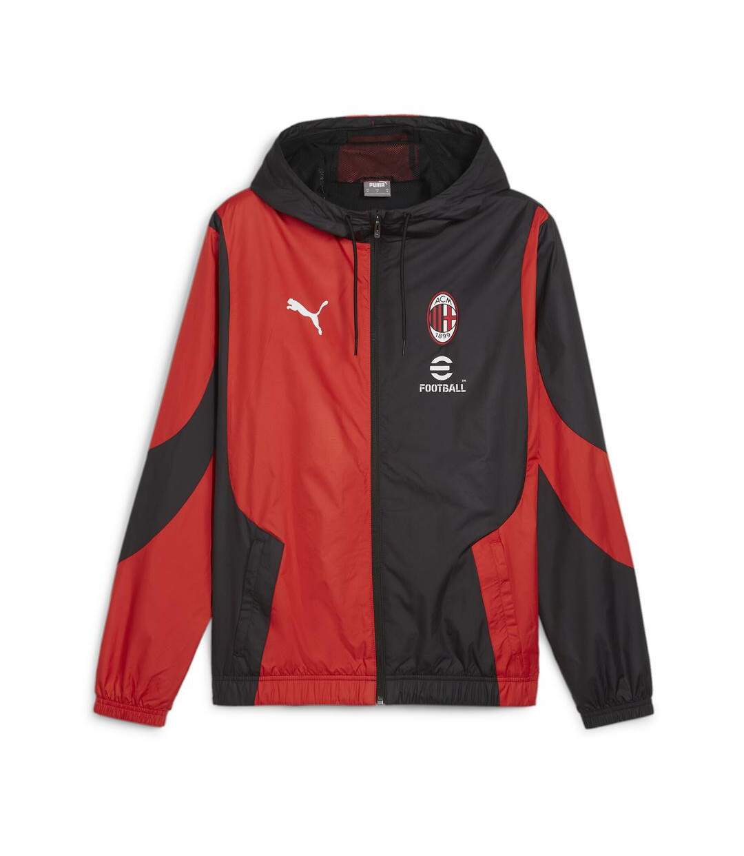 AC milan veste survêtement prematch noir/rouge homme puma 23/24 - s-1
