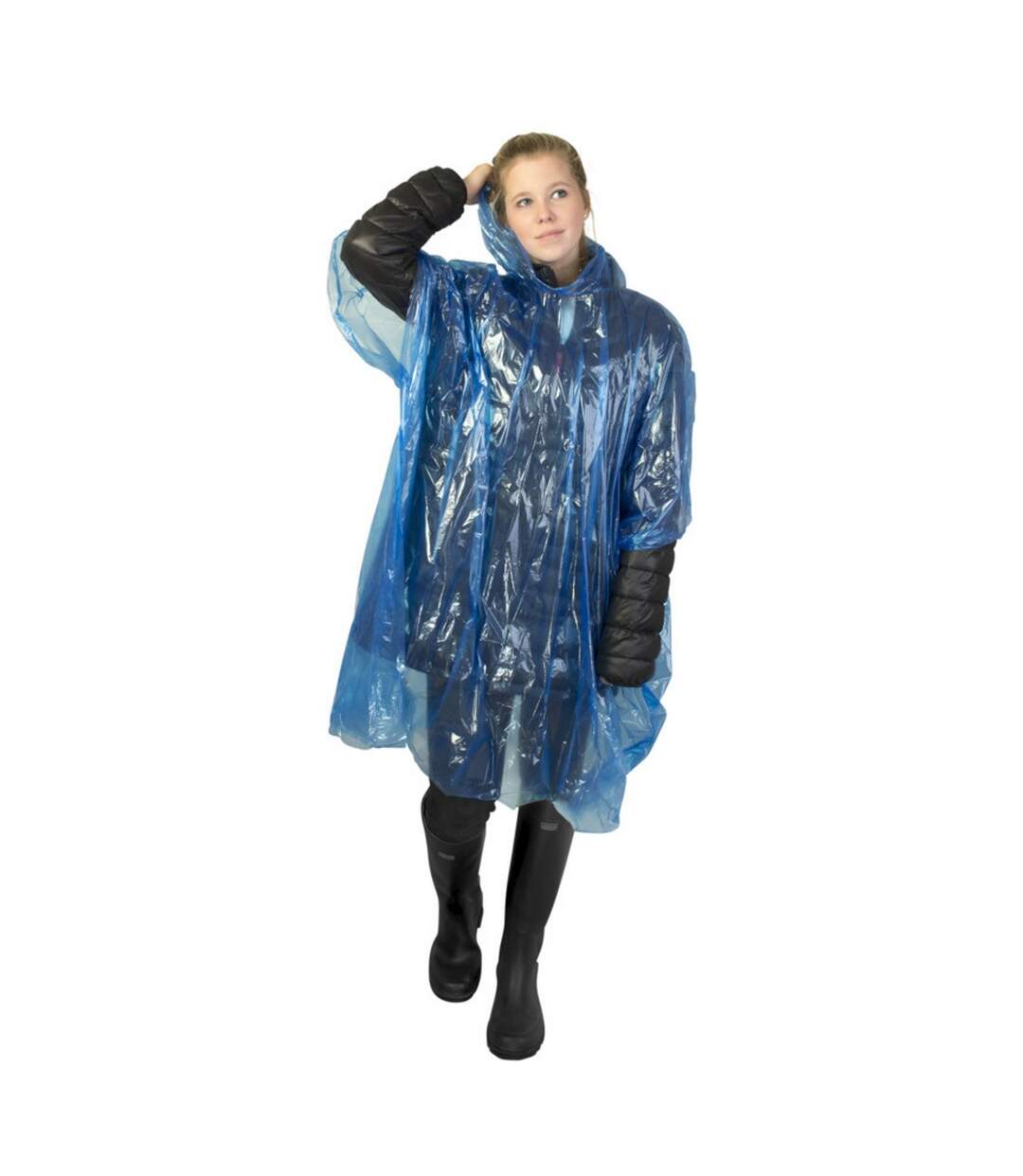 Unisex adult mayan recycled plastic raincoat royal blue Generic-2