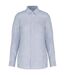 Womens/ladies linen long-sleeved shirt linen blue Spasso-1