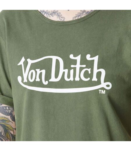 T-shirt femme col rond en acid wash avec logo en coton Kust Vondutch