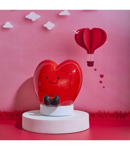 Tirelire Déco Cœur Kawaii 14cm Rouge