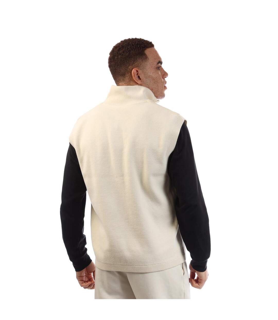 Mens Flap Pocket Gilet White Boss-3