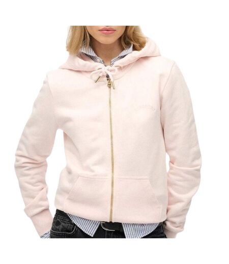 Sweat zippé rose clair femme superdry essential