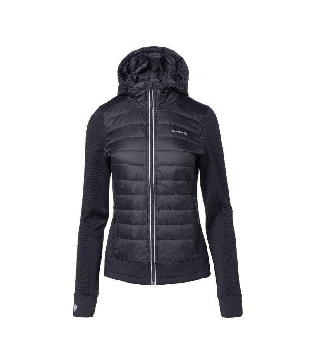 Womens/ladies Guelo Quilted Hybrid Jacket Black Iguana-1