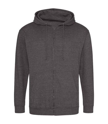 Mens full zip hoodie charcoal Awdis