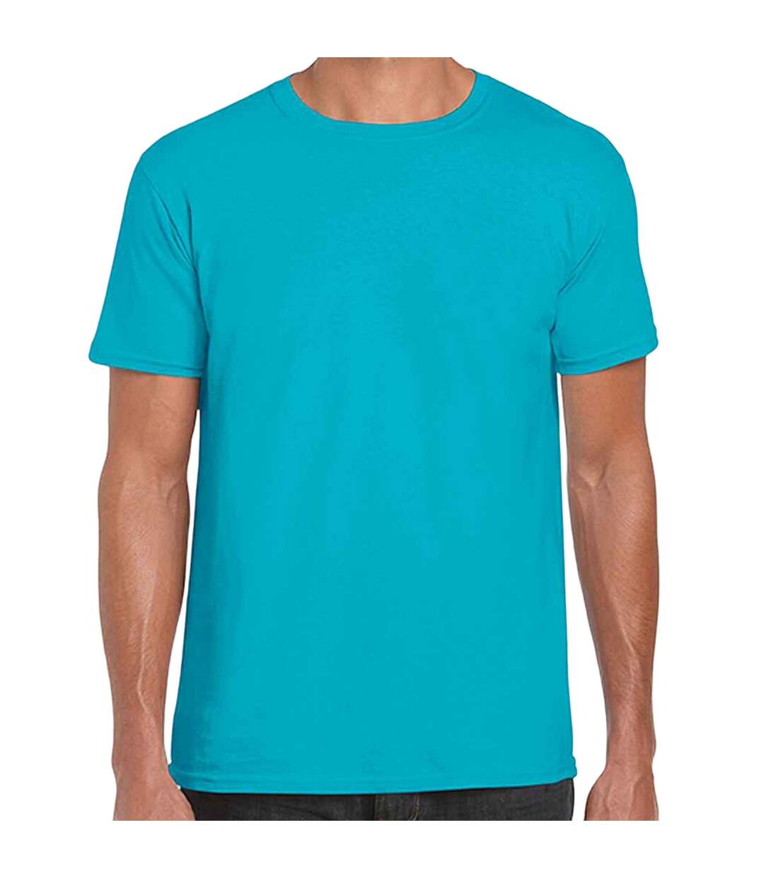 T-shirt manches courtes homme bleu tropical Gildan-1