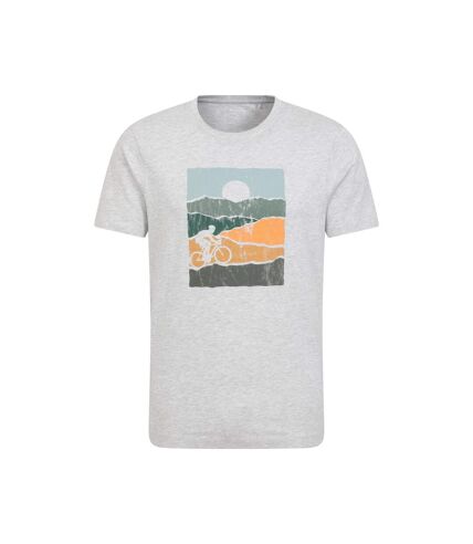 Mountain Warehouse Mens Bike Natural Cotton T-Shirt (Light Grey)