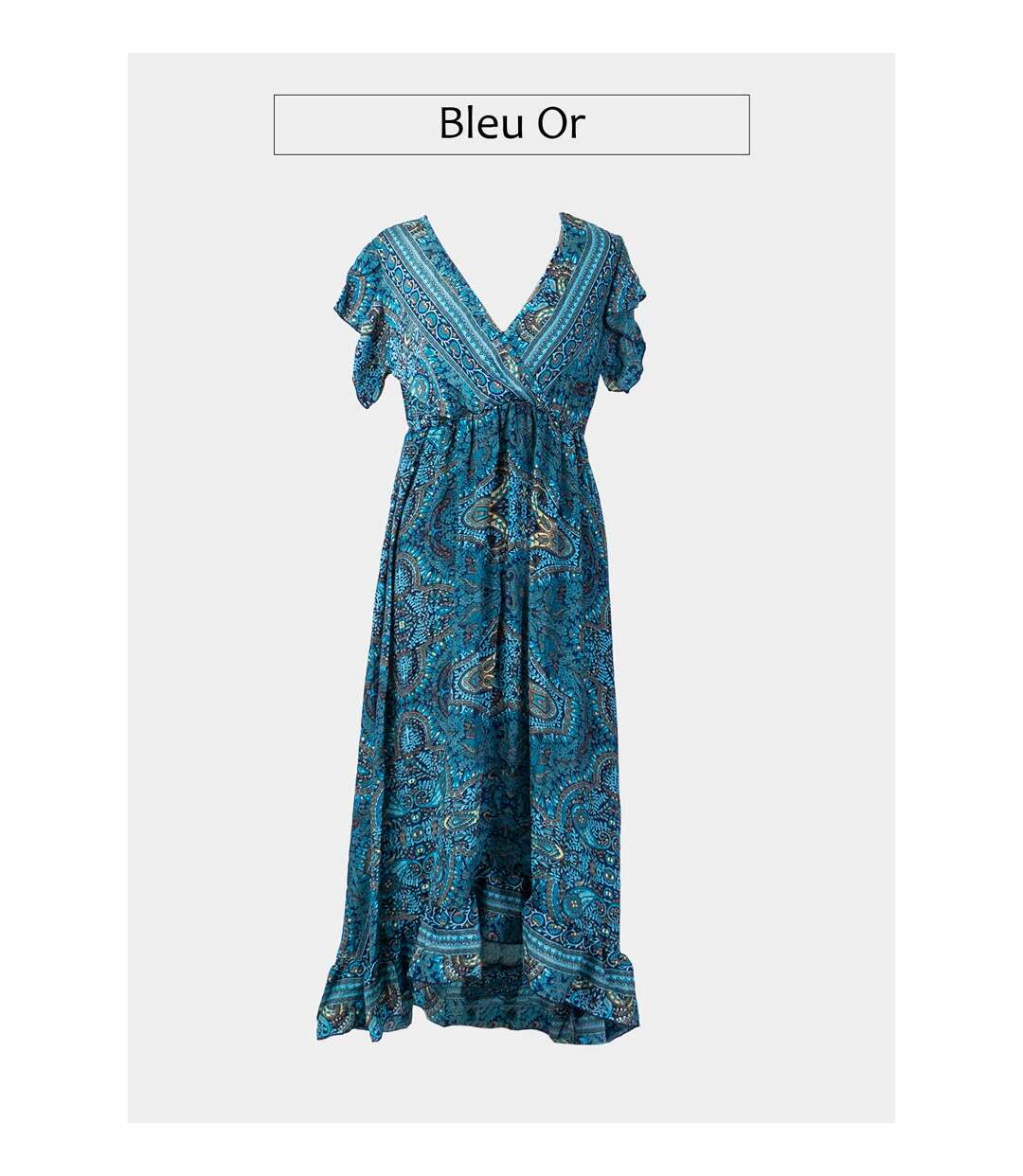 Robe longue été fluide VALERY motif ethnique Coton Du Monde-1