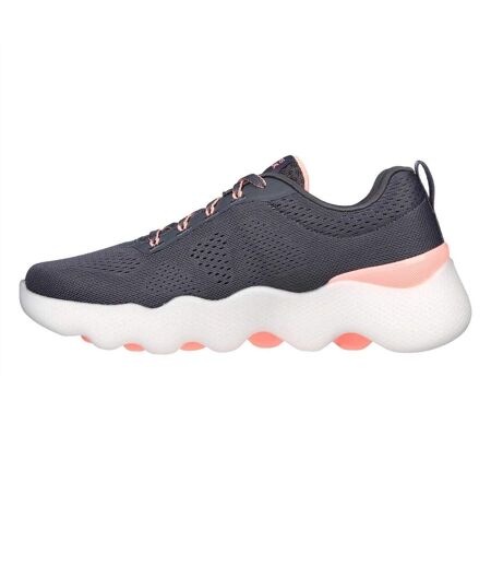 Womens/ladies Go Walk Mesh Trainers Grey Pink Skechers