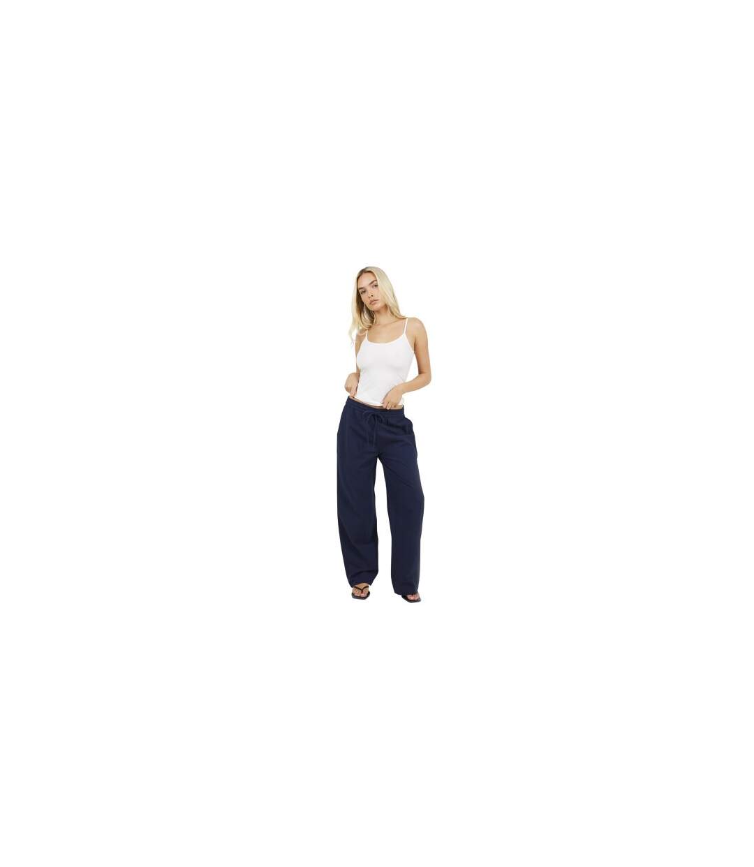 Pantalon Femme Bleu Marine Foncé Brave Soul-1
