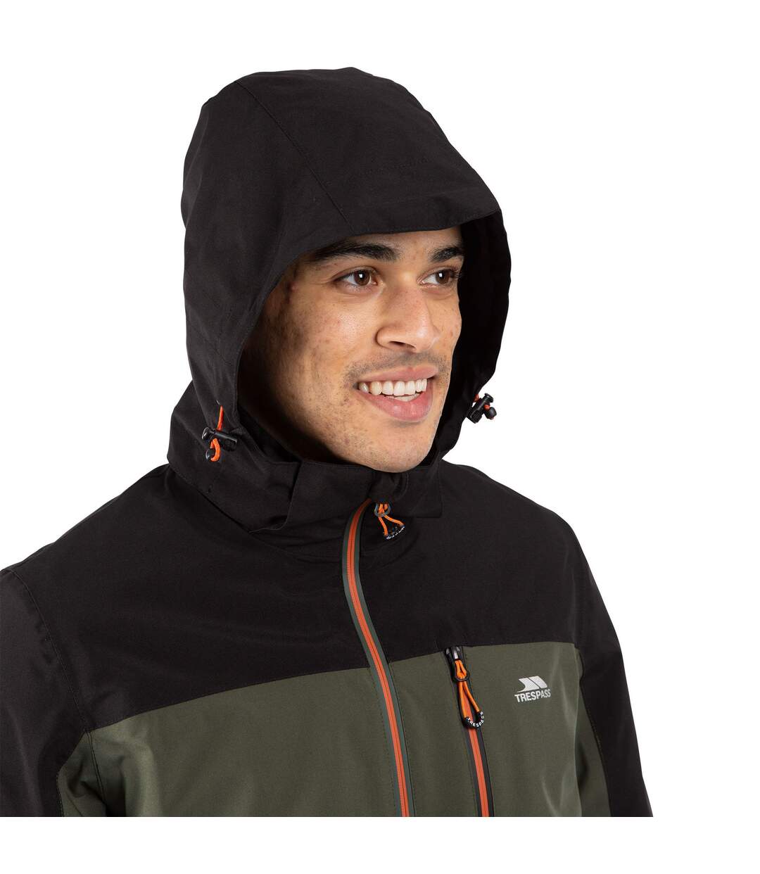 Mens Tappin Hooded Waterproof Jacket Ivy Trespass-4