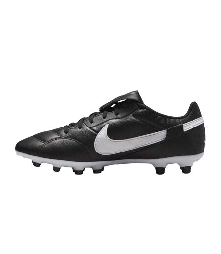 Mens Premier 3 Classic Leather Firm Ground Football Boots Black White Nike