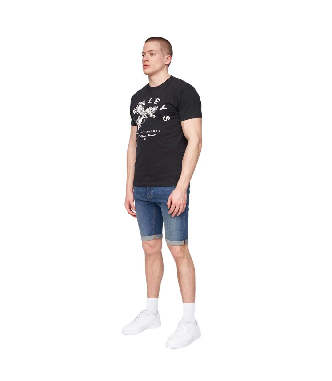 Short flex homme délavé à la pierre ponce Henleys-3