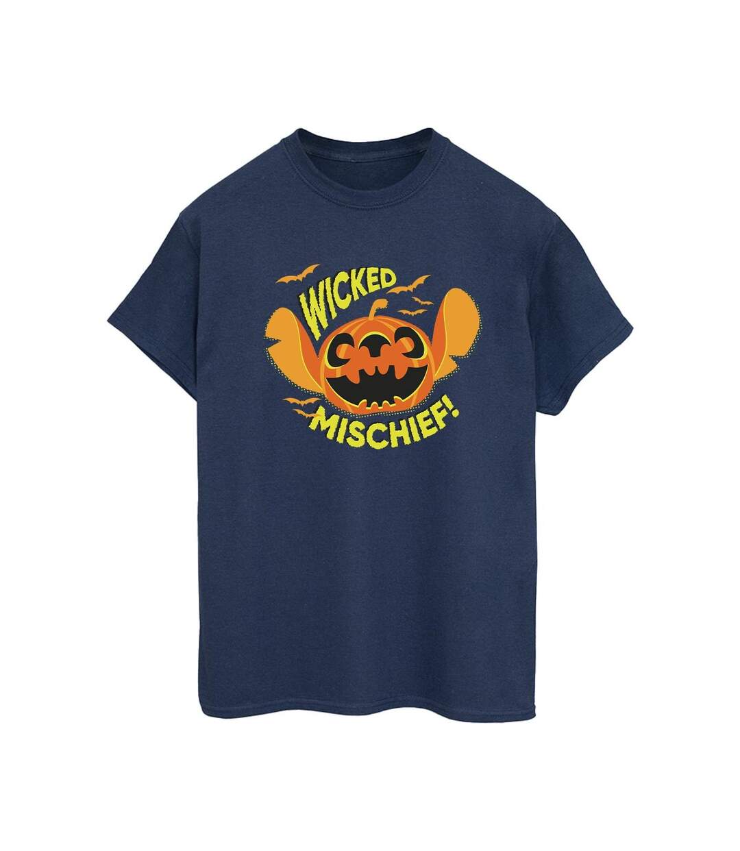 Disney Womens/Ladies Lilo And Stitch Wicked Mischief Cotton Boyfriend T-Shirt (Bleu marine) - UTBI30010-1