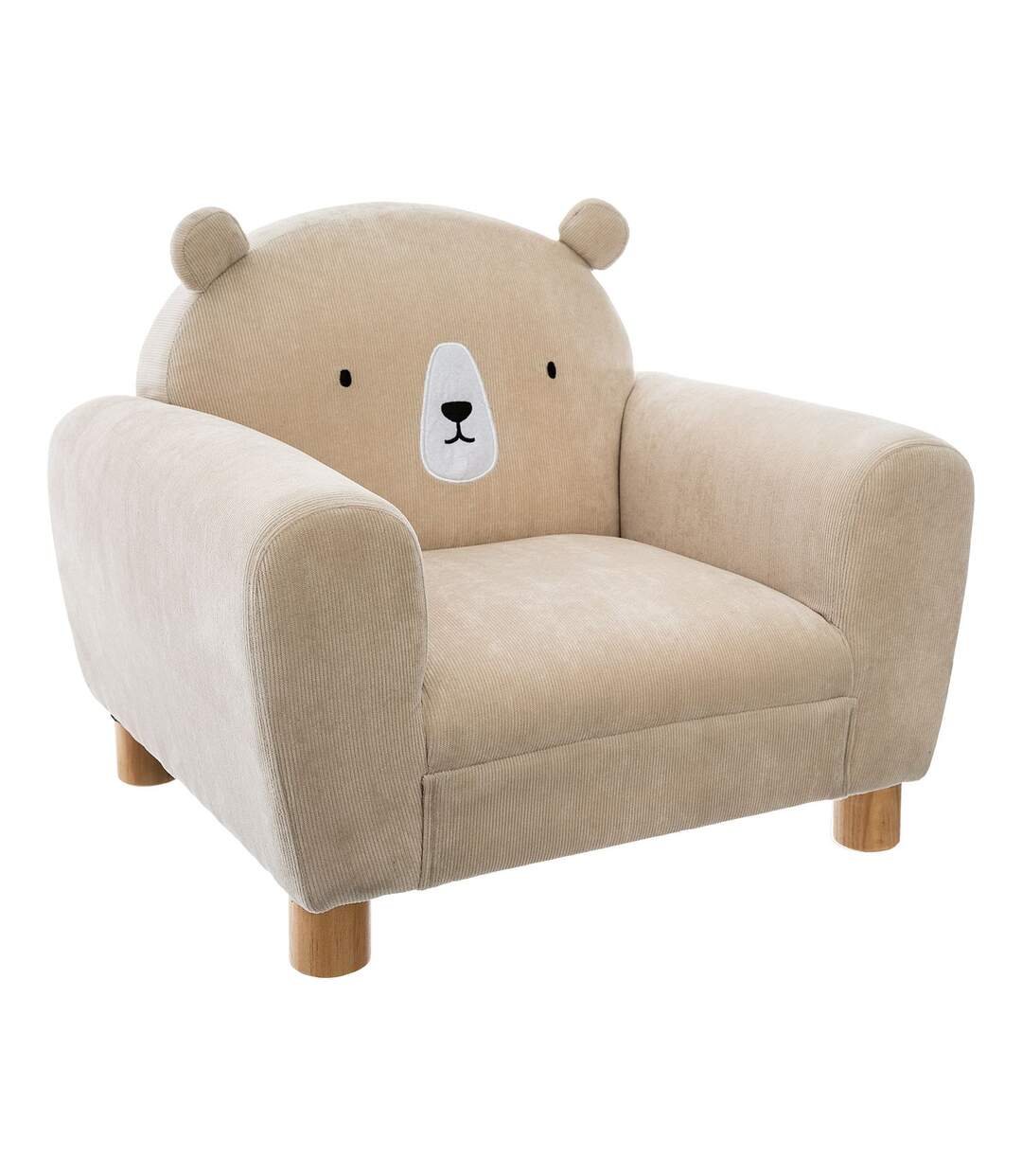 Fauteuil enfant design bois Ours - Beige-1